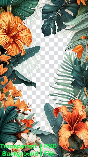 PSD frame van jungle bloemen kwaliteit hd