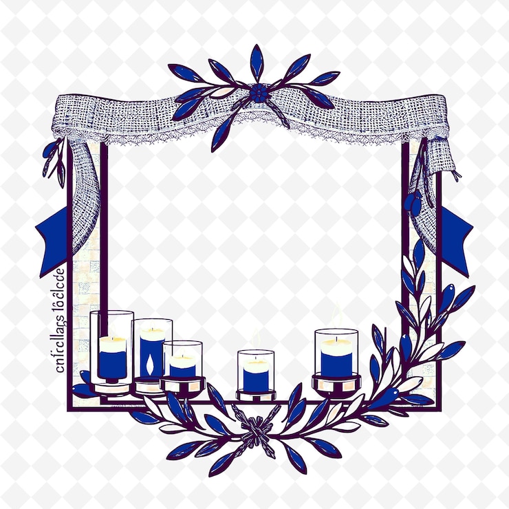 PSD frame vector with burlap and lace banner glass votive png inspired thanksgiving decoration design