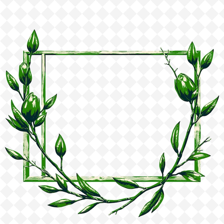 PSD frame vector with dramatic dried protea leaves twigs png inspired thanksgiving decoration design