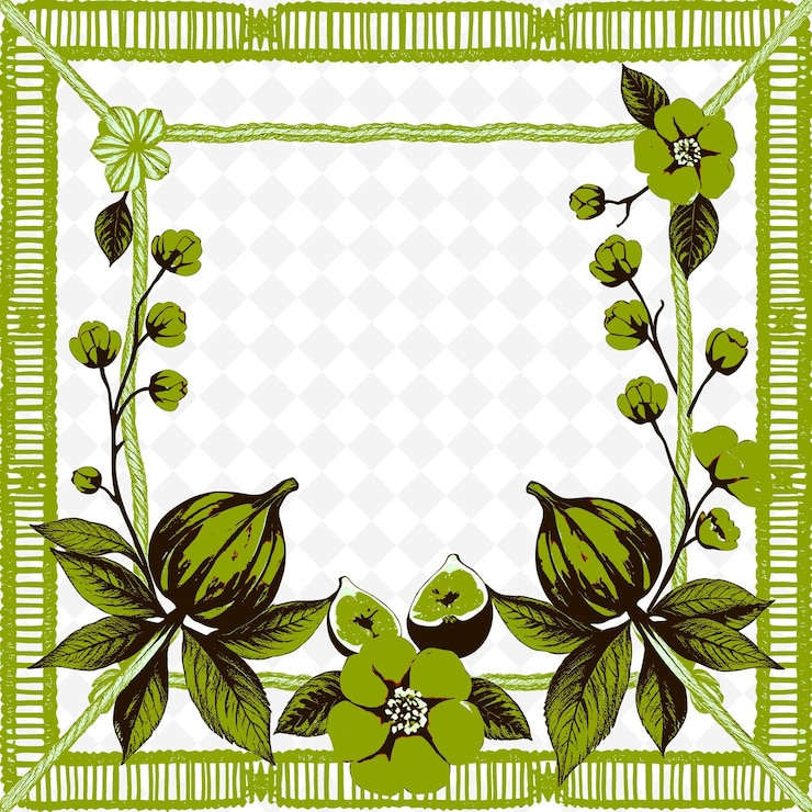 PSD frame vector with knotted jute napkin rings earthy fig png inspired thanksgiving decoration design