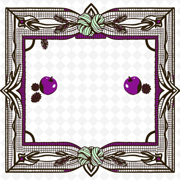 PSD frame vector with knotted jute table runner earthy app png inspired thanksgiving decoration design