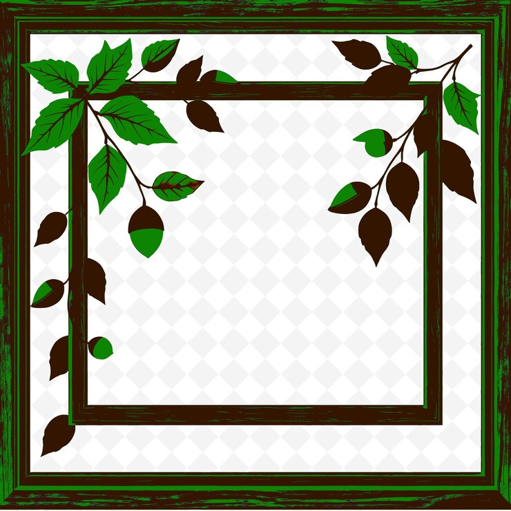 PSD frame vector with striking bittersweet leaves acorns png inspired thanksgiving decoration design