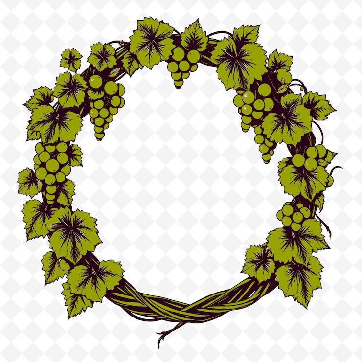 PSD frame vector with woven grapevine wreath artificial gr png inspired thanksgiving decoration design
