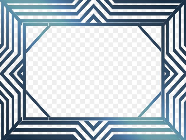 A frame with a blue and white border on a transparent background