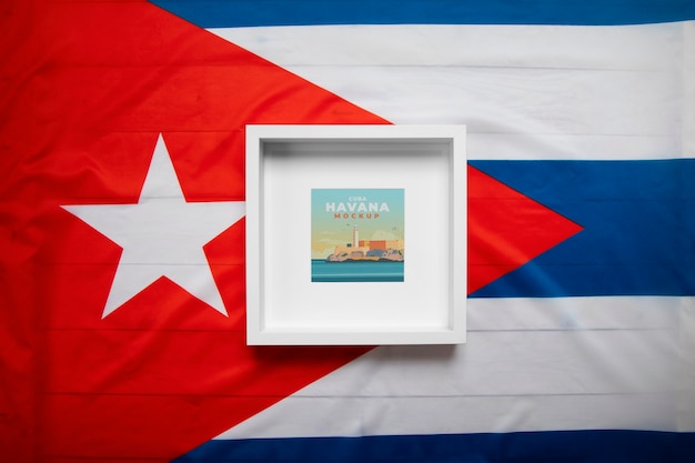 PSD frame with cuban aesthetic and traditional items