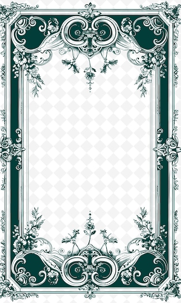 PSD a frame with a floral pattern on the top