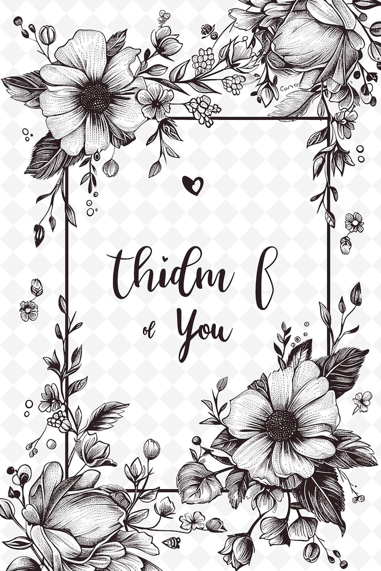 PSD a frame with flowers and a frame with the text  i love you