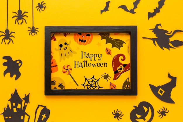 Frame with halloween drawing