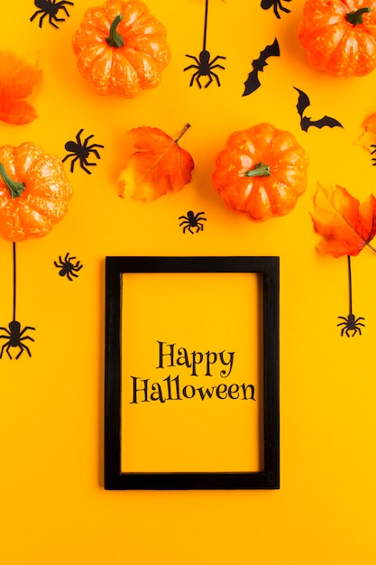 Frame with happy halloween message