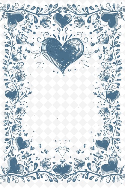 PSD frame with hearts and a heart