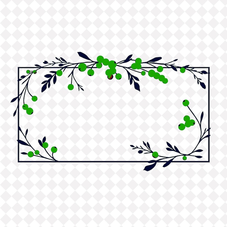 PSD frame with lush dried salal leaves berries sal png inspired natural frame designs