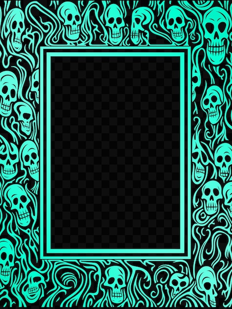 PSD a frame with skulls and a frame with a green frame