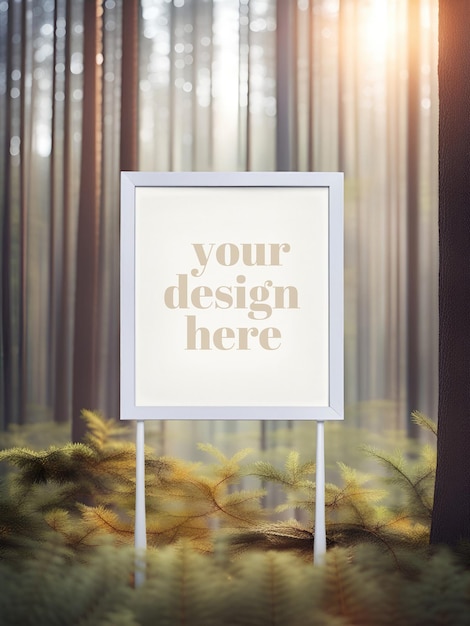 PSD framed artwork mockup poster showcase 3d realistic render photo frame outdoor advertising mockup