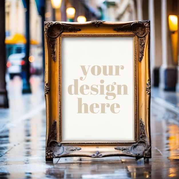 Framed artwork mockup poster showcase 3d realistic render photo frame