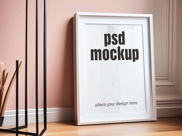 PSD opere d'arte incorniciate mockup poster vetrina cornice per foto di rendering 3d realistica