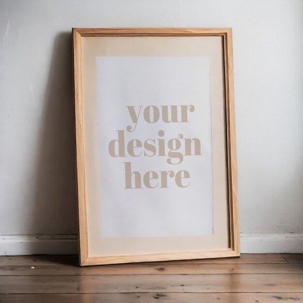 Framed illustration showcase psd poster mockup for interior artwork rendering