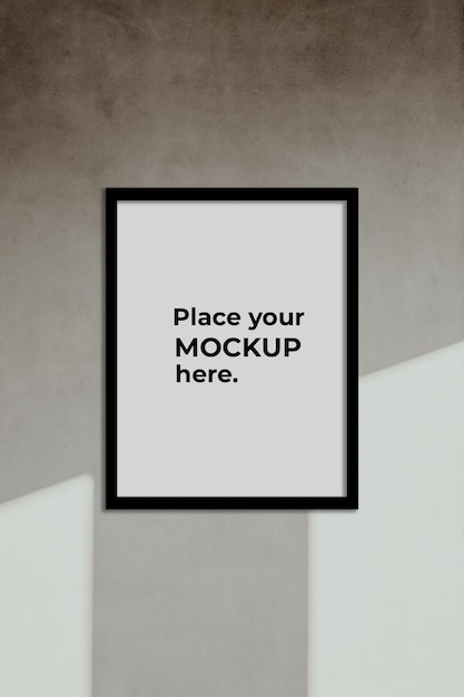 A framed picture on a wall that says place your mock here.