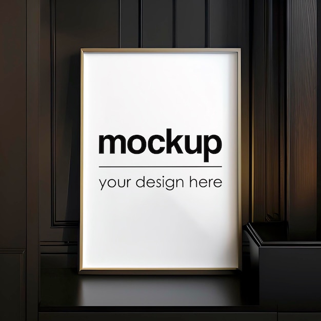 Framed poster mockup art print showcase template