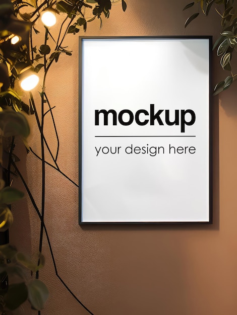 Framed Poster Mockup Artwork Showcase Template 3D Realistic Interior Render