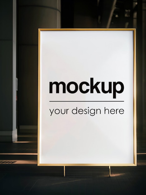 Framed poster mockup artwork showcase template interior render