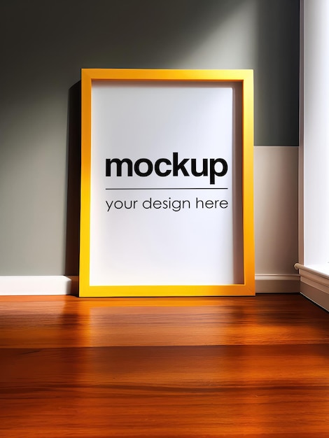 Framed Poster Mockup Artwork Showcase Template Realistic Interior Render