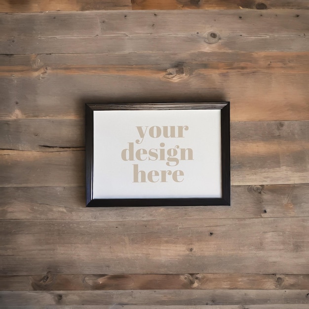 Framed poster render illustration in an interior with a contemporary art display