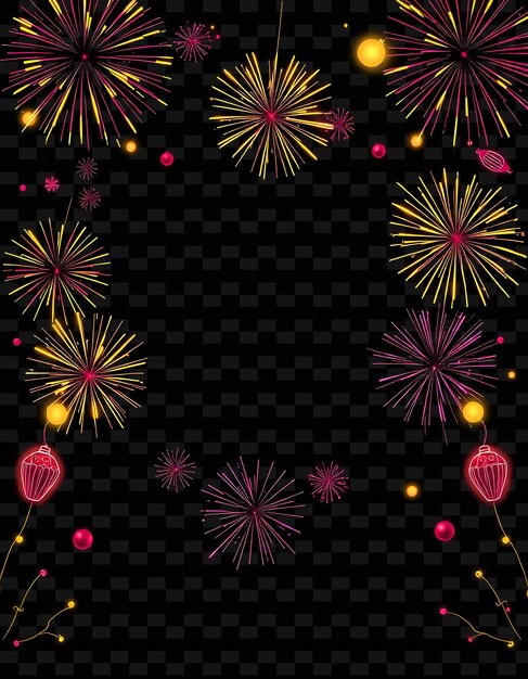 FrameExplosive_Firecrackers_Burst_in_Rhythmic_Patterns_Illuminating_the_Borders_Neon_Candy_Shapes