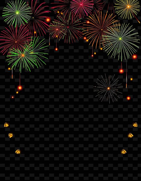 FrameFirecracker_Cascades_Fall_Down_From_the_Top_of_the_Frame_Neon_Anklets_Circle_the_Frame_Each_