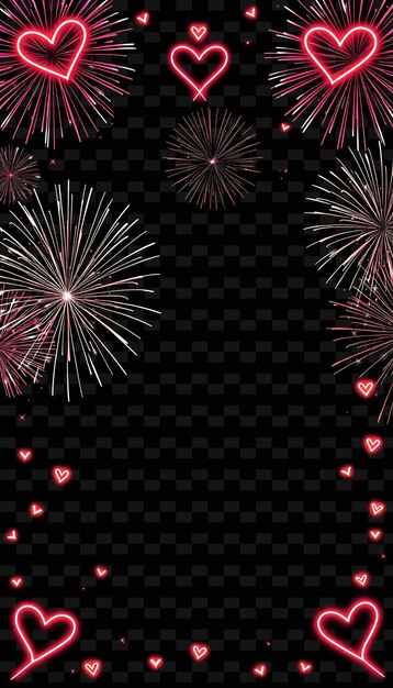 프레임Firecrackers_Burst_in_a_Rhythmic_Pattern_Pulsing_With_Light_Neon_Heart_Shapes_and_Glowing_St