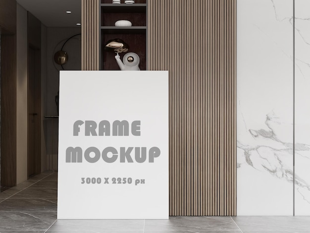 PSD framemodel voor een houten plank