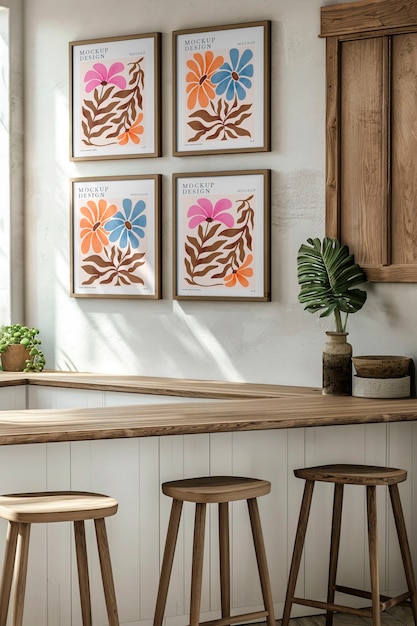 PSD frames in the kitchen mockup