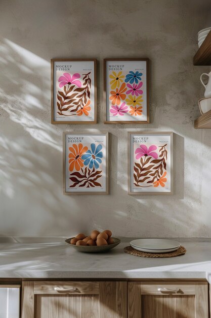 PSD frames in the kitchen mockup