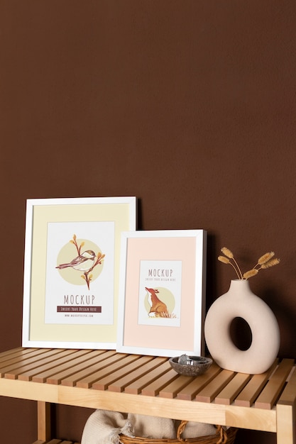 Frames met decoratieve elementen mockup