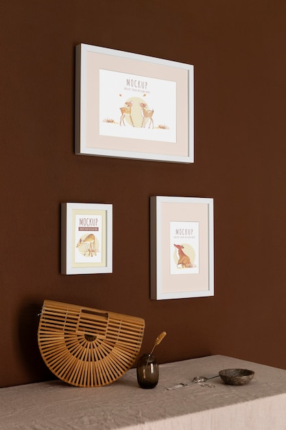 Frames met decoratieve elementen mockup