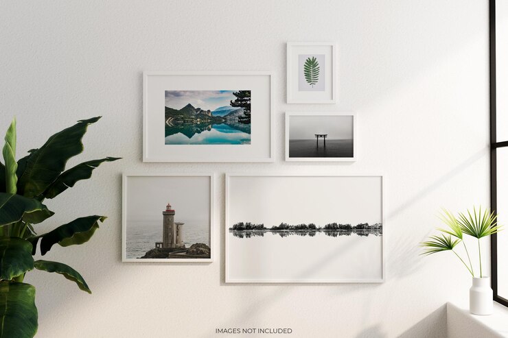 frames mockup design with plant in 3d rendering