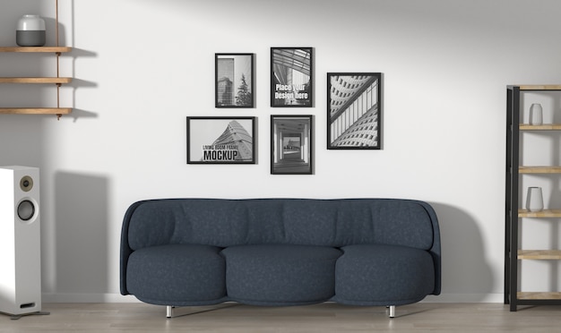 Frames mockup in living room