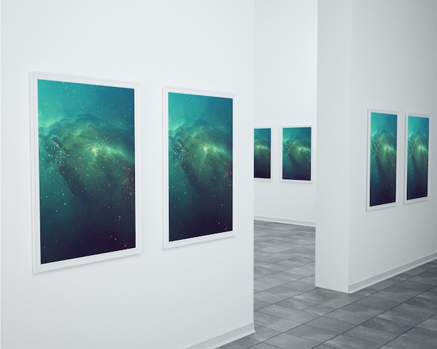 PSD frames on wall mock up