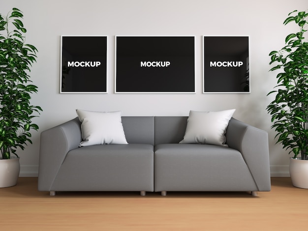 frames on wall mock up