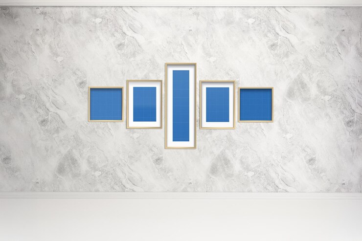 PSD frames on wall mockup