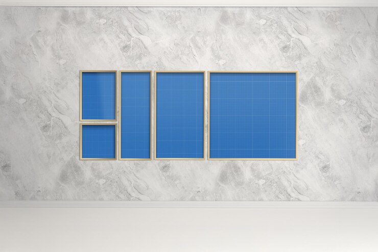 PSD frames on wall mockup