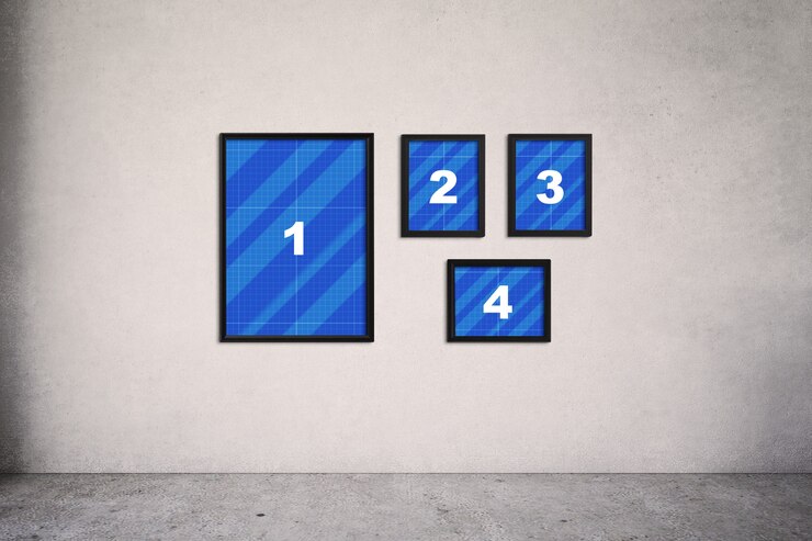 PSD frames on wall mockup