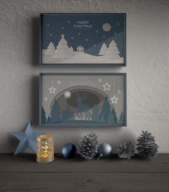 PSD frames with thematic theme for christmas