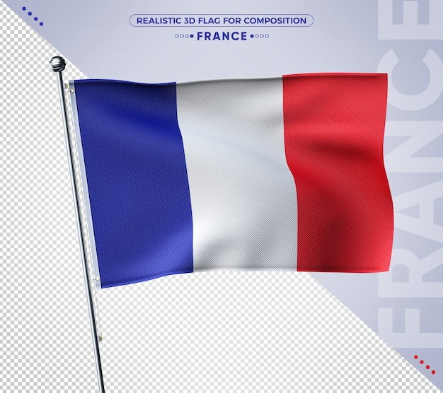 France 3D flag with realistic texture