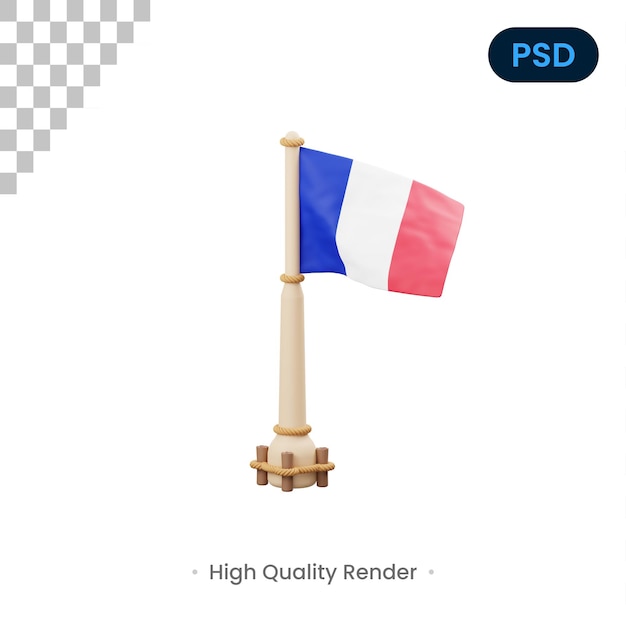 PSD フランス国旗の 3d アイコン