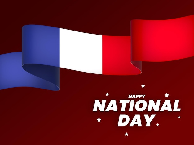 France flag element design national independence day banner ribbon psd