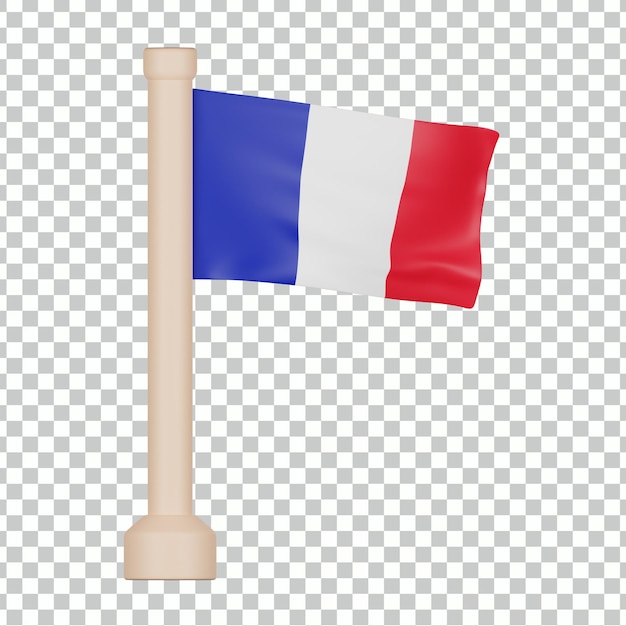 Francja Flaga Ikona 3d