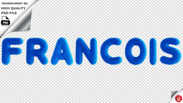 PSD francois typografie blauwe fluffy tekst psd transparant