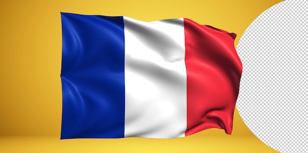 Frankrijk zwaaiende vlag PNG op transparante achtergrond