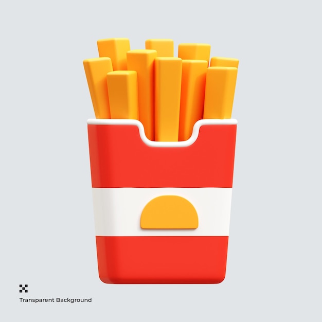 Franse frietjes 3D-pictogram