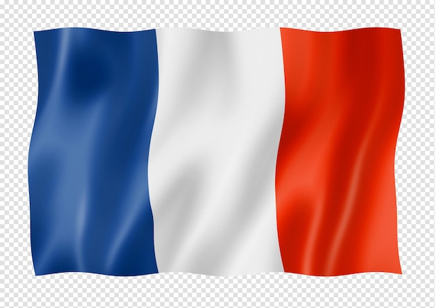 Franse vlag geïsoleerd op witte banner